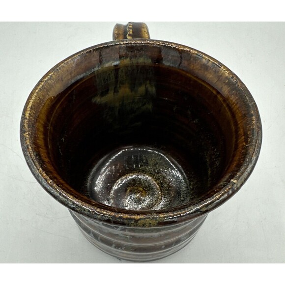 Pottery Coffee Mug Handmade Signed Colleen Brown Glazed Large Handle - Picture 8 of 15
